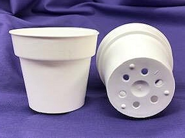 2½" Round White Pot - Click Image to Close